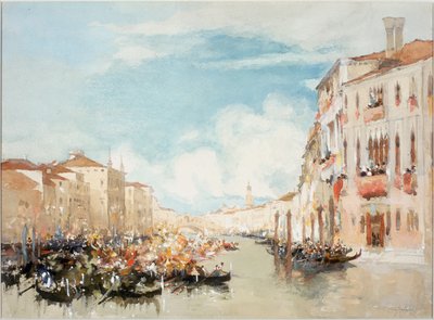 Ein Fest auf dem Canal Grande, Venedig von Clara Montalba